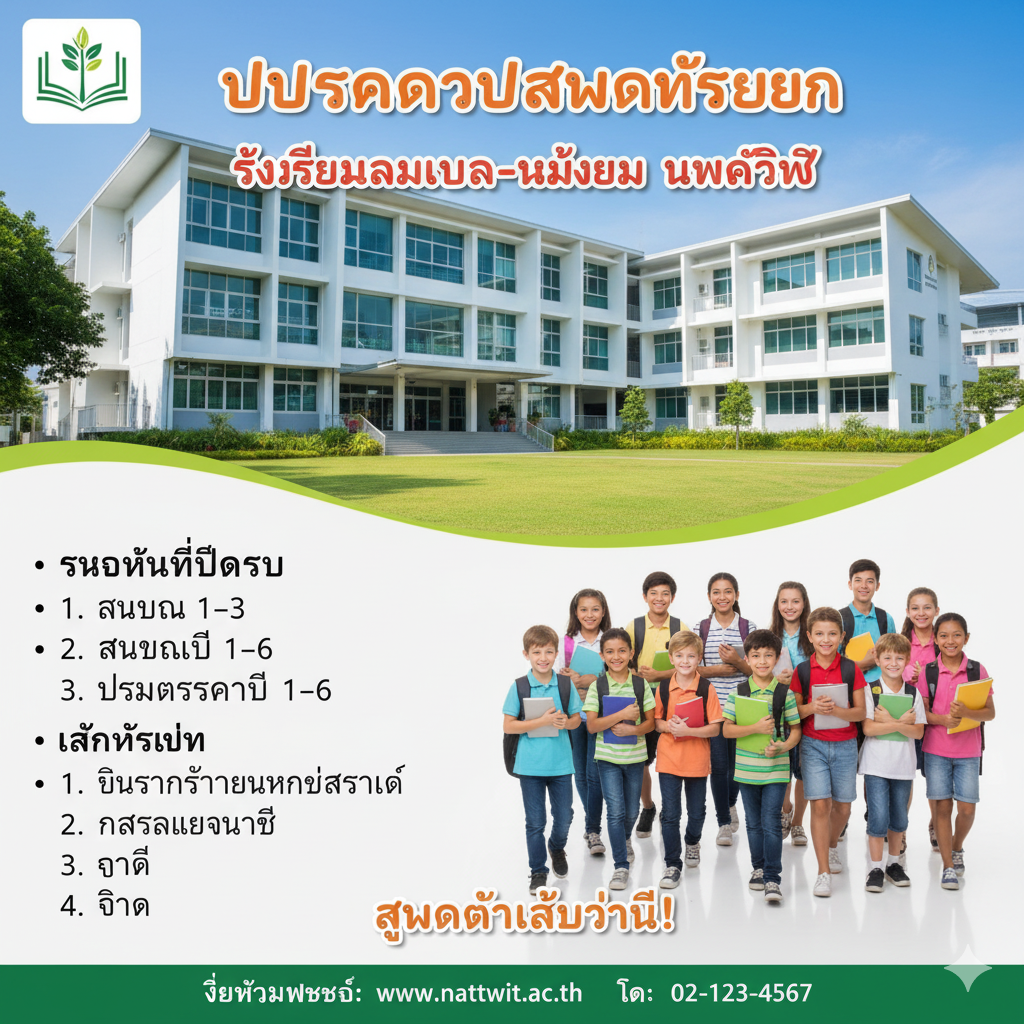 ประกาศรับสมัครนักเรียน